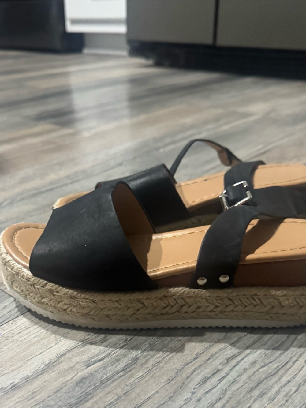 Women’s Black Espadrille Platform Sandals - Classic Strappy Style